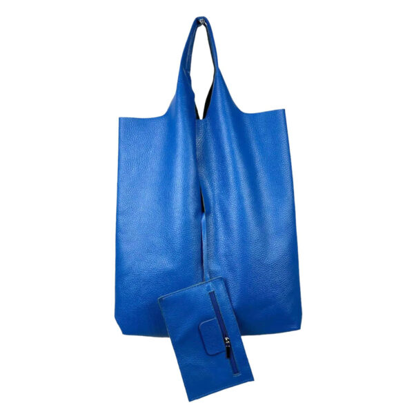 Bolso Shopper Universitario De Piel Italiana con Monedero Extra