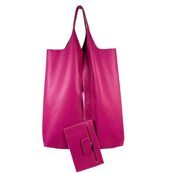 Bolso Shopper Universitario De Piel Italiana con Monedero Extra