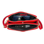 Bolso Bandolera de Mujer en Piel con 2 Cremalleras y Compartimento Central