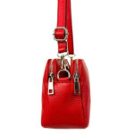 Bolso Bandolera de Mujer en Piel con 2 Cremalleras y Compartimento Central