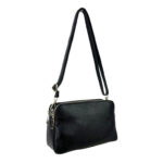 Bolso Bandolera de Mujer en Piel con 2 Cremalleras y Compartimento Central