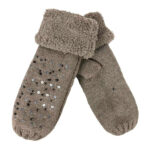 Preciosos Guantes de Lana para Mujer con Pelito y Tachuelas Decorativas