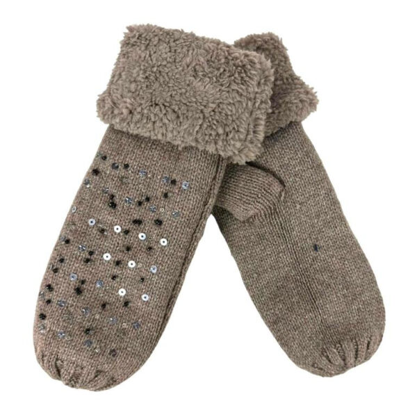 Preciosos Guantes de Lana para Mujer con Pelito y Tachuelas Decorativas