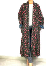 Kimono Artesanal, Étnico, Largo y Reversible de Algodón para Mujer