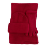 Juego de Bufada + Gorro + Guantes de Lana y Conejo de Mujer para Invierno