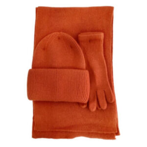 Juego de Bufada + Gorro + Guantes de Lana y Conejo de Mujer para Invierno