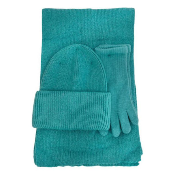 Juego de Bufada + Gorro + Guantes de Lana y Conejo de Mujer para Invierno