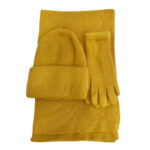 Juego de Bufada + Gorro + Guantes de Lana y Conejo de Mujer para Invierno