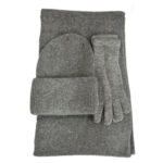 Juego de Bufada + Gorro + Guantes de Lana y Conejo de Mujer para Invierno