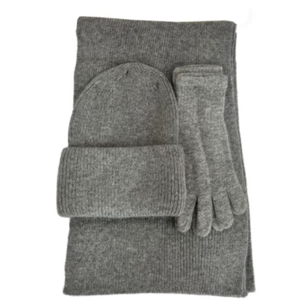 Juego de Bufada + Gorro + Guantes de Lana y Conejo de Mujer para Invierno