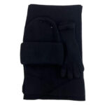 Juego de Bufada + Gorro + Guantes de Lana y Conejo de Mujer para Invierno