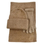 Juego de Bufada + Gorro + Guantes de Lana y Conejo de Mujer para Invierno