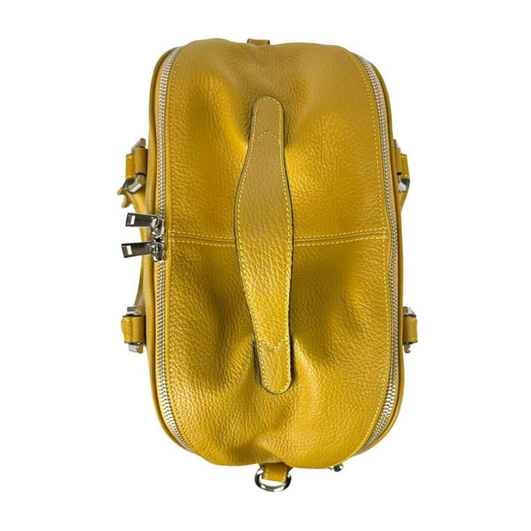 Amplio Bolso de Piel Italiana con Compartimentos con Cremallera