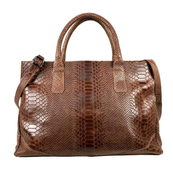 Bolso de Mano en Piel con Diseño de Serpiente y Gran Capacidad para Mujer