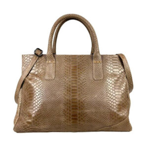 Bolso de Mano en Piel con Diseño de Serpiente y Gran Capacidad para Mujer