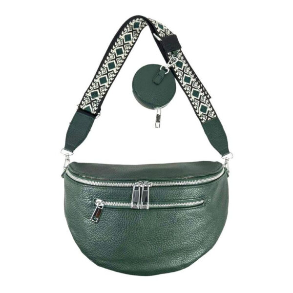 Amplia Riñonera Sintética de Mujer con Bolsillos Exteriores+Monedero Circular