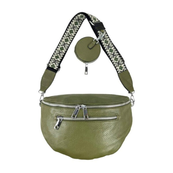 Amplia Riñonera Sintética de Mujer con Bolsillos Exteriores+Monedero Circular