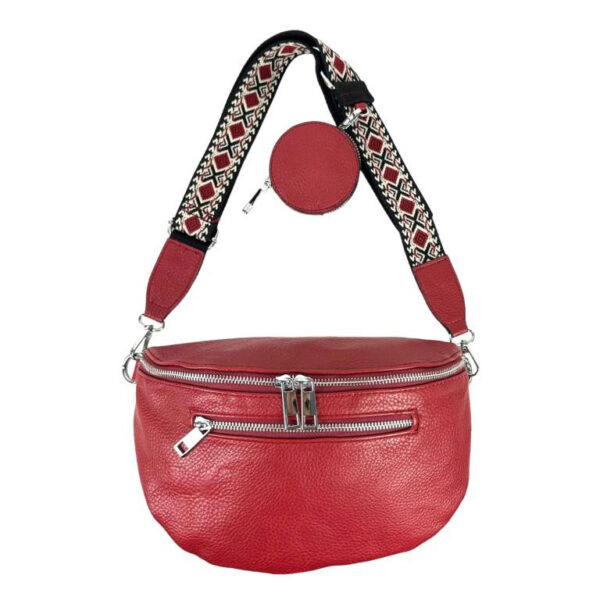 Amplia Riñonera Sintética de Mujer con Bolsillos Exteriores+Monedero Circular