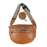 Amplia Riñonera Sintética de Mujer con Bolsillos Exteriores+Monedero Circular