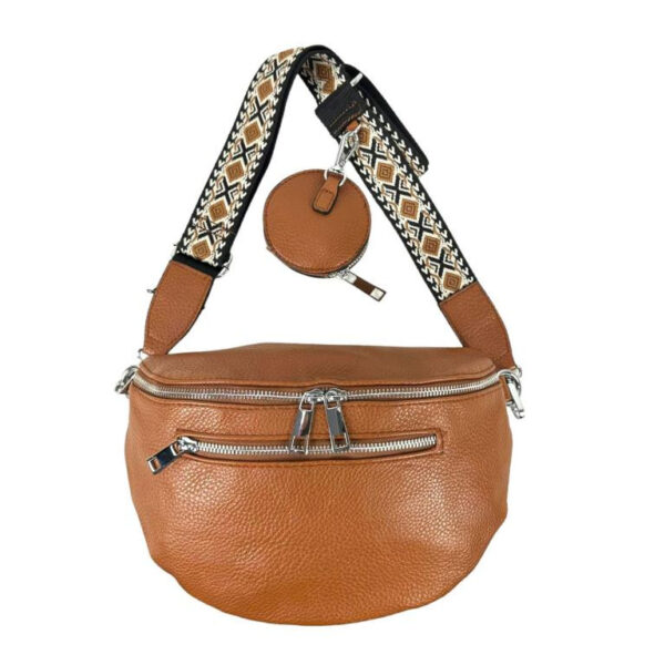 Amplia Riñonera Sintética de Mujer con Bolsillos Exteriores+Monedero Circular