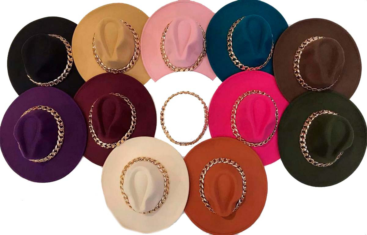 Amplio Sombrero Sintético de Talla Única y Colores Lisos para Mujer