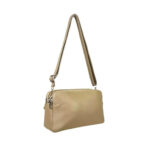 Bolso Bandolera de Mujer en Piel con 2 Cremalleras y Compartimento Central