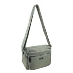 Bolso Bandolera Nylon con Multicompartimentos y Cremallera para Mujer