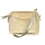 Bolso Bandolera Piel de Serraje Italiana con Bolsillo Frontal para Mujer