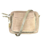 Bolso Bandolera Piel de Serraje Italiana con Bolsillo Frontal para Mujer