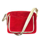 Bolso Bandolera Piel de Serraje Italiana con Bolsillo Frontal para Mujer