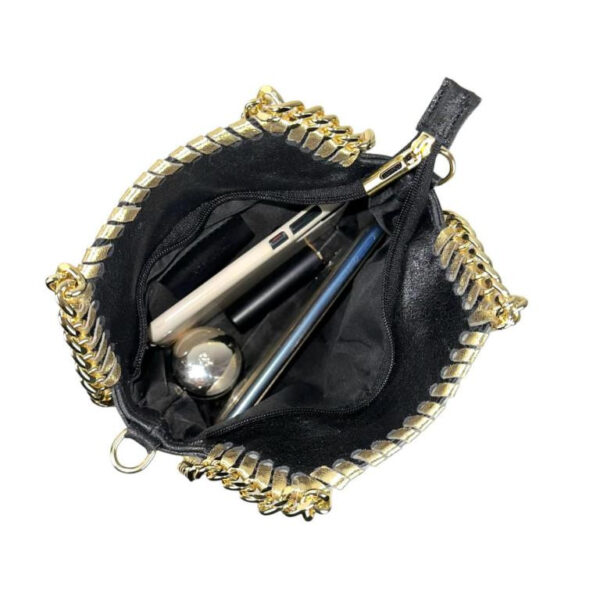 Bolso de Piel Italiana con Diseño Animal Print y Cadena Dorada para Mujer