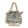 Bolso de Piel Italiana con Diseño Animal Print y Cadena Dorada para Mujer
