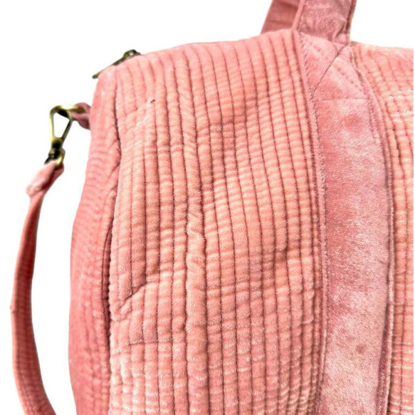 Amplio Macuto de Algodón para Mujer con Asas Largas y Bolsillo Interior