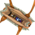 Bolso de Lona para Mujer con Asas Largas, Tira Bandolera y Bolsillo Trasero