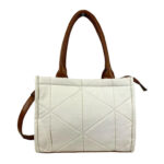 Bolso de Lona para Mujer con Asas Largas, Tira Bandolera y Bolsillo Trasero