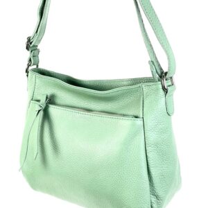 Bolso Bandolera de Piel Italiana para Mujer con Bolsillos Exteriores