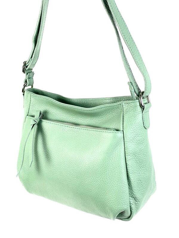 Bolso Bandolera de Piel Italiana para Mujer con Bolsillos Exteriores