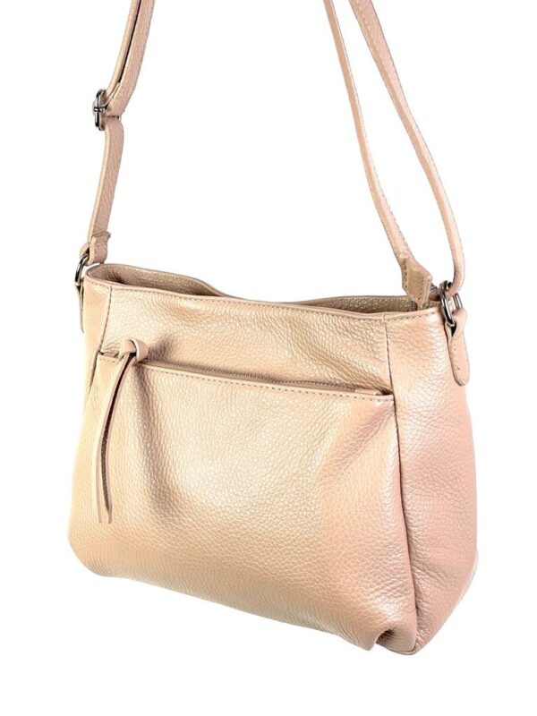 Bolso Bandolera de Piel Italiana para Mujer con Bolsillos Exteriores