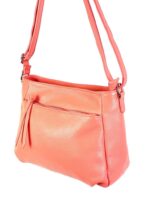 Bolso Bandolera de Piel Italiana para Mujer con Bolsillos Exteriores