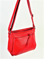 Bolso Bandolera de Piel Italiana para Mujer con Bolsillos Exteriores