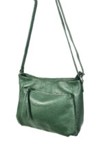 Bolso Bandolera de Piel Italiana para Mujer con Bolsillos Exteriores