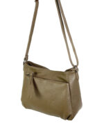 Bolso Bandolera de Piel Italiana para Mujer con Bolsillos Exteriores