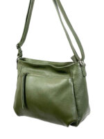 Bolso Bandolera de Piel Italiana para Mujer con Bolsillos Exteriores