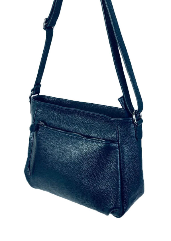 Bolso Bandolera de Piel Italiana para Mujer con Bolsillos Exteriores