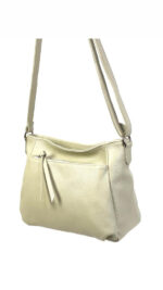 Bolso Bandolera de Piel Italiana para Mujer con Bolsillos Exteriores