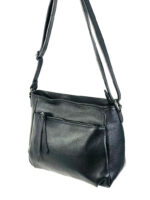 Bolso Bandolera de Piel Italiana para Mujer con Bolsillos Exteriores