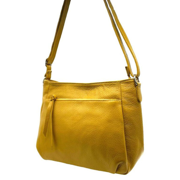 Bolso Bandolera de Piel Italiana para Mujer con Bolsillos Exteriores