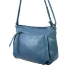 Bolso Bandolera de Piel Italiana para Mujer con Bolsillos Exteriores