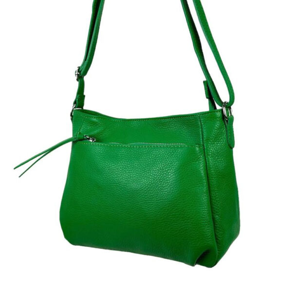 Bolso Bandolera de Piel Italiana para Mujer con Bolsillos Exteriores