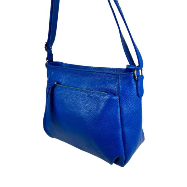 Bolso Bandolera de Piel Italiana para Mujer con Bolsillos Exteriores